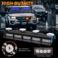 Xridonsen 2x 17 Inch Blue Emergency Lights Bar 40 Led Dash Strobe Interior Front Rear Windshield Safety Flashing Warning Hazard