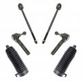 Front Inner Outer Tie Rods Kit With Steering Rack Boots For Chevy Gmc Van