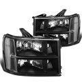 Black Housing Clear Corner Headlight Head Lamps Tool Kit Compatible With Gmc Sierra 1500 2500hd 3500 Hd 07-14