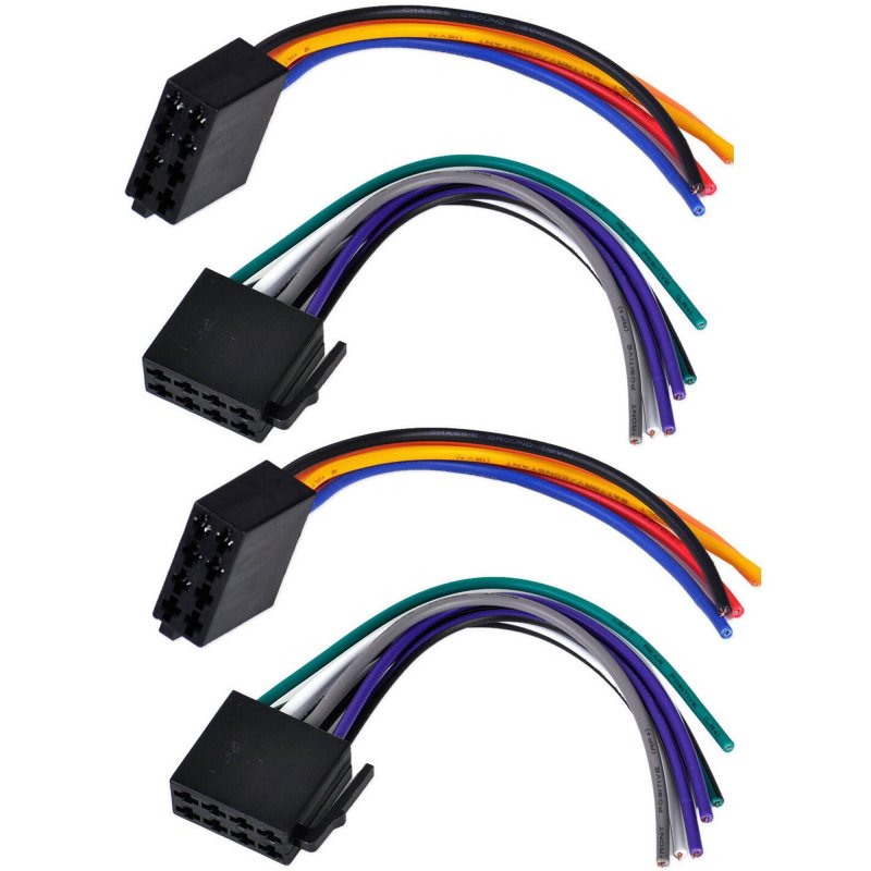 Universal Iso Wire Harness Adapter Connector Cable Fit For Car Stereo System 4pcs