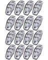 16 Piece Amber Side Marker Trailer Lights Universal Mount Waterproof Led Clearance With Clear Lens For Cab And Roof Running 