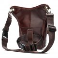 Ihreesy Genuine Leather Drop Leg Bag Waist Fanny Pack Canvas Men Women Multi-pockets Pouch For Outdoor Bike Motorcycle Cycling