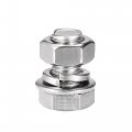 Uxcell M8 X 16mm Hex Head Screws Bolts Nuts Flat Lock Washers Kits 304 Stainless Steel Fully Thread Hexagon 4 Sets