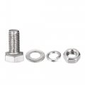 Uxcell M8 X 16mm Hex Head Screws Bolts Nuts Flat Lock Washers Kits 304 Stainless Steel Fully Thread Hexagon 4 Sets