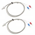 K Type Temperature Testing Thermocouple Sensor Wire Cable 3 Ft 2 Pieces Silver Tone 6mm Thread Diameter And 4mm Fork Terminal 