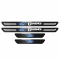 Ipick Image For Ford F-150 2015 Up Real Carbon Fiber 4 Pcs Universal Door Sill Step Protector Guard Decal Plates Plate