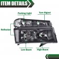 G-plus Headlights Assembly Compatible With 2004-2012 Chevy Colorado Gmc Canyon Bumper Headlamp Cleara Lensa Black Housinga