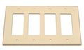 Leviton 80612-t 4-gang Decora Gfci Device Wallplate Midway Size Thermoset Mount Light Almond 