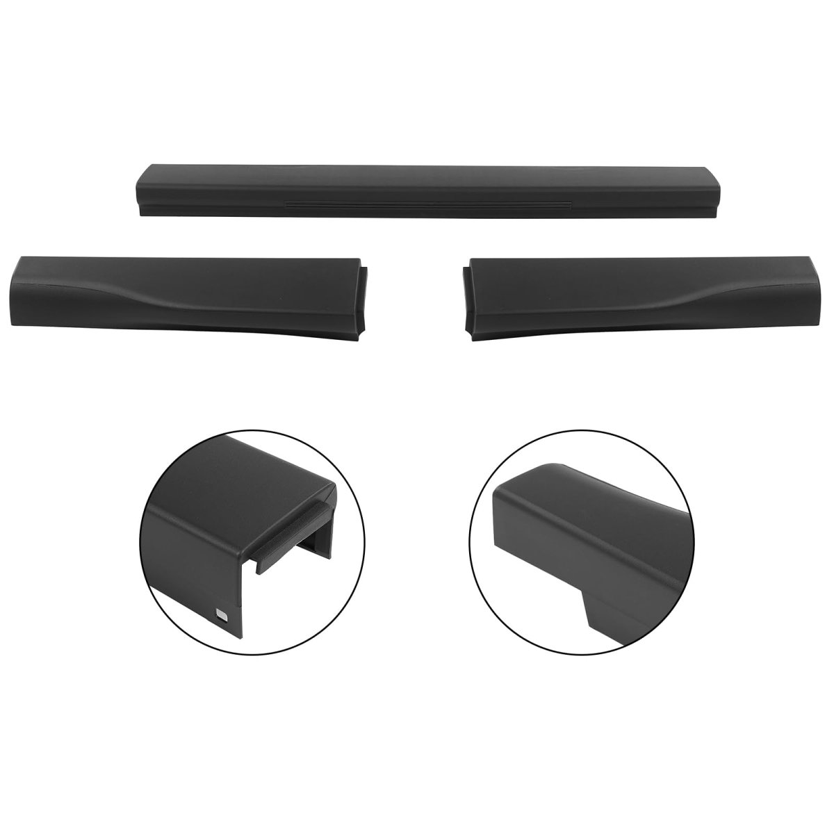 3pcs Top Rear Tailgate Moulding Trim Abs Matte Black For 2008-2016 Ford F-250 F-350 F-450 F-550 Super Duty With Flex Step 6 75