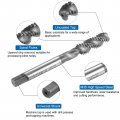 Uxcell 2pcs Spiral Flute Thread Taps 5 16-18 Bsw H2 Screw Threading Tap Machine Tapping Tools For Machinist Repair M35 Cobalt