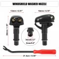X Autohaux 3pcs Front Windshield Wiper Washer Nozzle Spray Jet Kit 8265a083 For Mitsubishi Lancer Evo 1995-2005 Montero Pajero