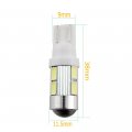 Grandview 10pcs 300 Lumens T10 2825 W5w 194 175 168 5730 10-smd Lens Led Bulbs License Plate Door Courtesy Interior Map Dome