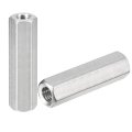 M8 X 1 25-pitch 50mm Length Coupling Nuts 4pcs 304 Stainless Steel Metric Hex Rod 