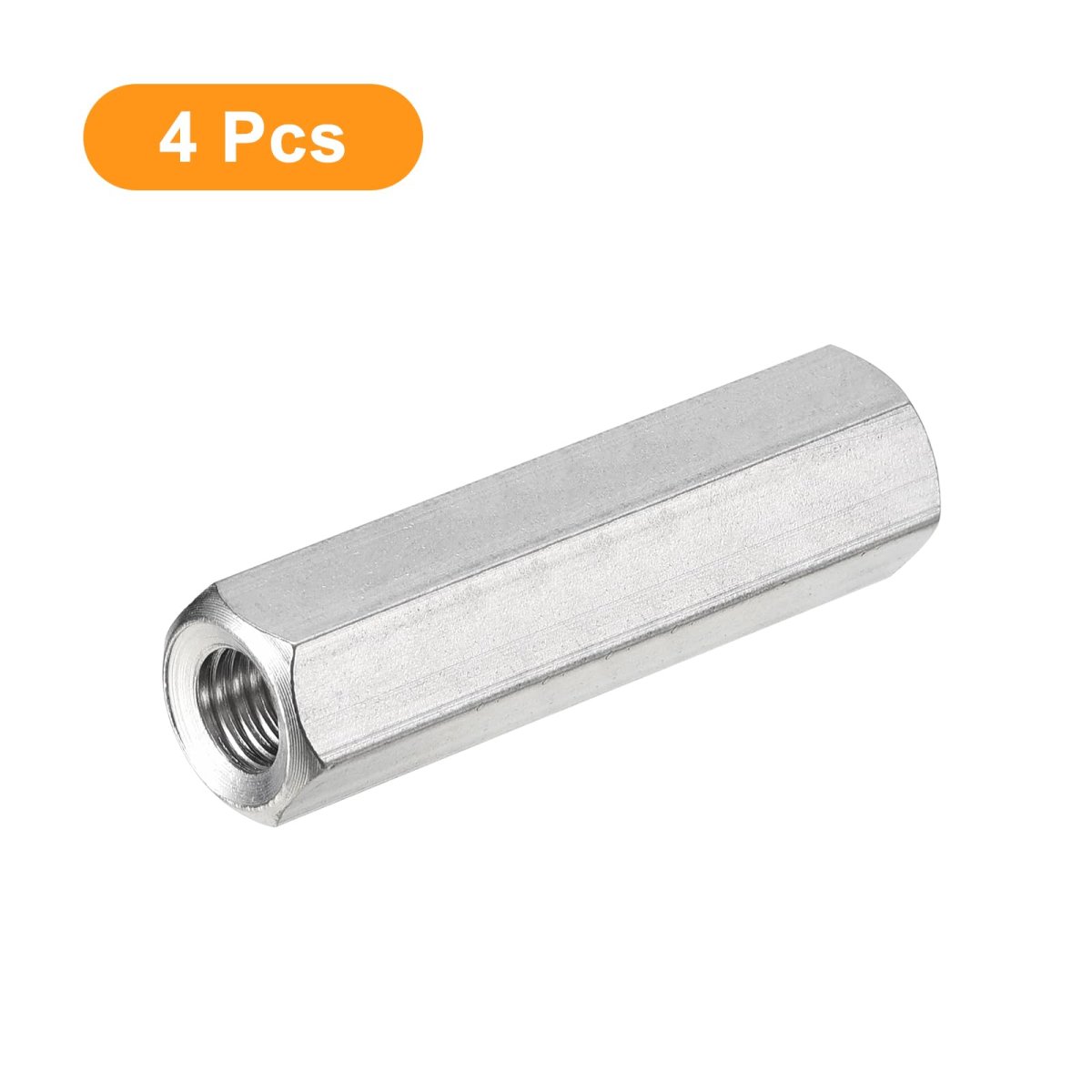 M8 X 1 25-pitch 50mm Length Coupling Nuts 4pcs 304 Stainless Steel Metric Hex Rod