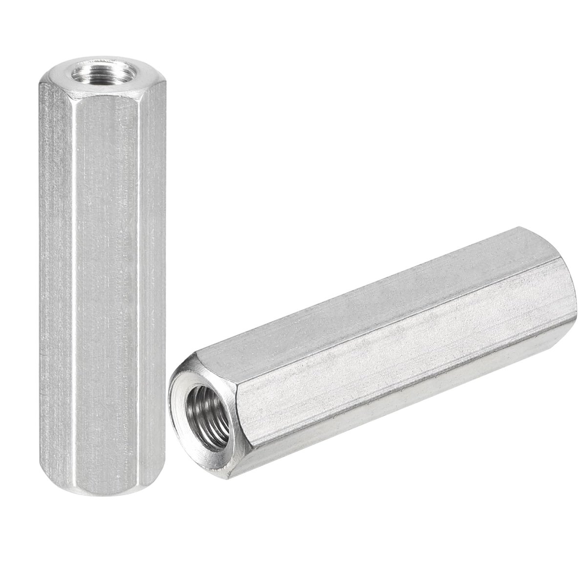 M8 X 1 25-pitch 50mm Length Coupling Nuts 4pcs 304 Stainless Steel Metric Hex Rod
