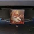Christmas Holiday Santa Painting Tree Ornament Tow Trailer Hitch Cover Plug Insert