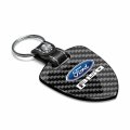 Ipick Image Made For Ford F-150 2015 Up Real Black Carbon Fiber Large Shield-style Key Chain