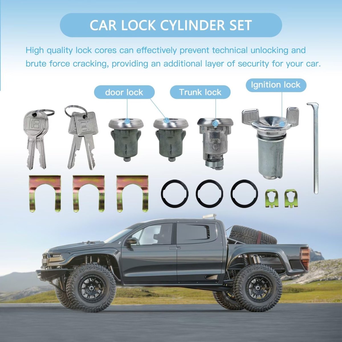 607893 608307 605533 Ignition Doors Trunk Lock Cylinder W Keys Kit Fit For Chevrolet Malibu Base Coupe 2-door 5 0l 305cu In V8
