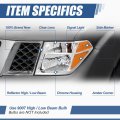 Ni2502157 Factory Style Halogen Headlight Lamp Compatible With Nissan Frontier Pathfinder 2005-2008 Driver Left Side Chrome