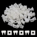 Uxcell 100pcs White Square Plastic Fastener Retainer Clips For Auto Car 6mm