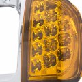 Ecotric Headlight Bezel Compatible With 1988-2002 Freightliner Fld120 Fld120sd Models 3 Wires Led Turn Signal Lamp Light-