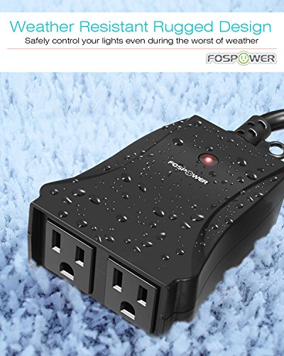 Wireless Remote Control Outlet Fospower 2s 80ft Range Heavy Duty Weatherproof Outdoor Indoor Electrical Switch 3-prong Plug-in
