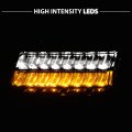 Amerilite For 2018-2023 Jeep Wrangler Jl Sport Model Full Led Smoke Bumper Parking W Sequential Signal Lights Bar Pair