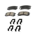 Rear Disc Brake Pads For Pontiac Bonneville 2000 To 2005 Ceramic Friction Material With Shims Clips And Mechanical Wear Sensor