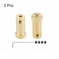 Uxcell Hex Coupler 4mm Bore Motor Brass Shaft Coupling Connector For Car Wheels Tires 2pcs