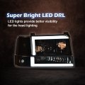 G-plus Led Drl Headlights Compatible With 1992-1996 Ford Bronco F150 F250 F350 Bumper Headlamp Smokya Lensa A Black Housinga