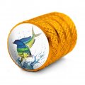 Dorado Mahi-mahi Fishing 6 Valve Stem Caps For Tire Rim Wheel Aluminum Yellow