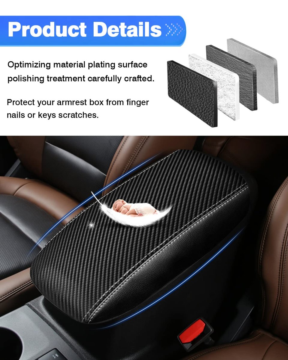 Custom Fit For Center Console Cover Ford Bronco Sport 2021 2022 2023 Escape 2020-2022 Accessories Carbon Fiber Armrest Covers