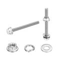 M5 X 50mm Phillips Flanged Hex Head Bolts 10pcs 304 Stainless Steel Flange Hexagon Screws With Nuts Flat Lock Washers Fully 