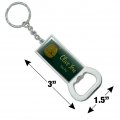 Graphics More Personalized Custom 1 Line Olive Love You Pun Keychain Rectangle Chrome Plated Metal Bottle Cap Opener