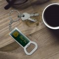 Graphics More Personalized Custom 1 Line Olive Love You Pun Keychain Rectangle Chrome Plated Metal Bottle Cap Opener