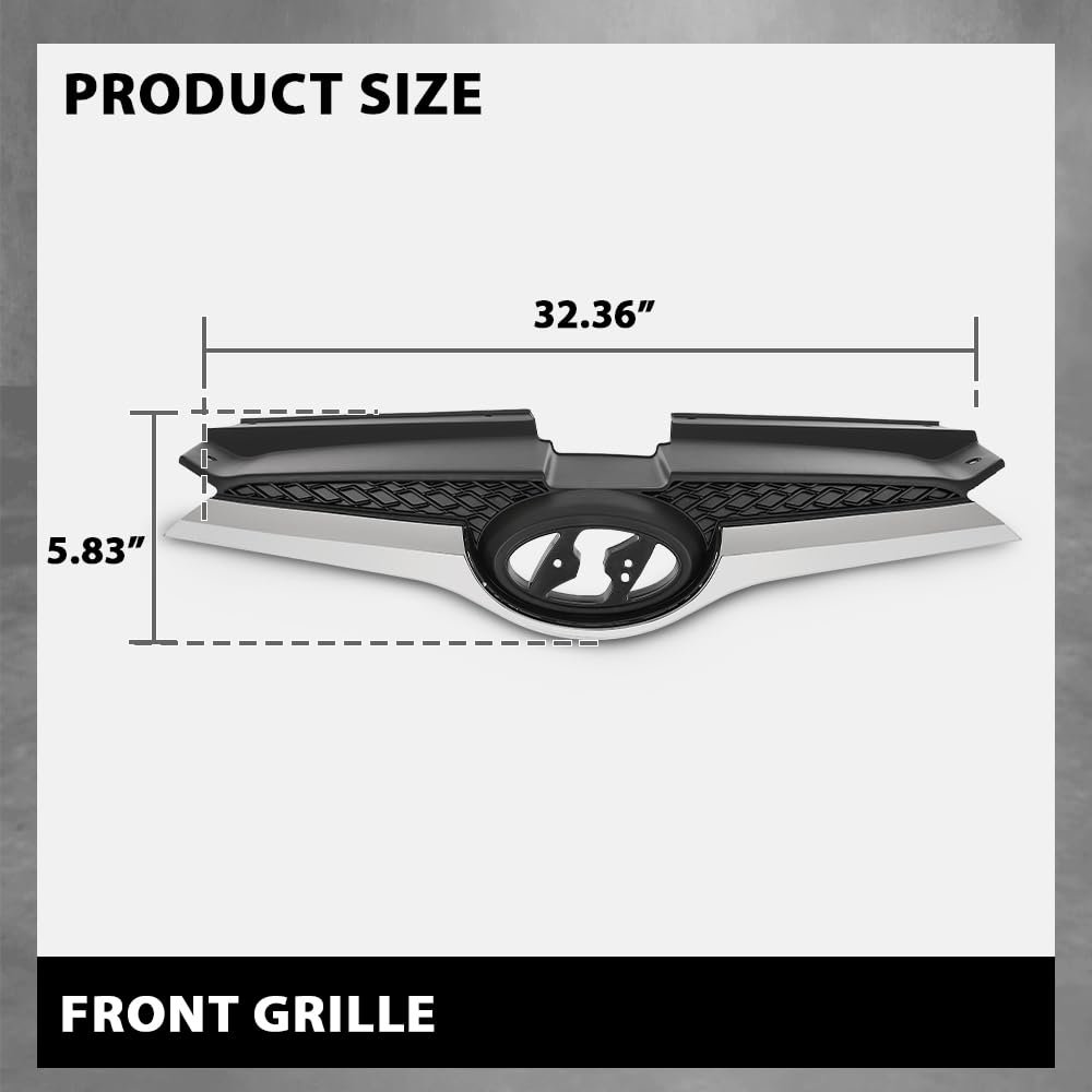 Front Radiator Grille For Hyundai Veloster 2012 2017 Upper Bumper Grill With Chrome Trim Replacement 863502v100 Hy1200170 Black
