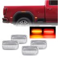 Hecasa 4pcs Led Fender Side Marker Lights For 2015-2023 Chevy Chevrolet Silverado Gmc Sierra 2500hd 3500hd Dual Rear Wheel Bed 