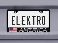 3d American Flag Black Metal License Plate Frame