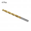 Uxcell High Speed Steel Straight Shank Twist Drill Bit Fully Ground Titanium Coated 6 8mm Diameter 34mm Total Length 12mm 4 Pcs