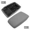 Center Console Lid Armrest Cover With Base For Toyota Highlander 2008 2009 2010 2011 2012 2013 2014 Gray Synthetic Leather