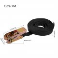 Uxcell Ratchet Tie Down Lashing Strap 1 X 23ft 550lb 250kg Load Polypropylene For Moving Securing Cargo Black