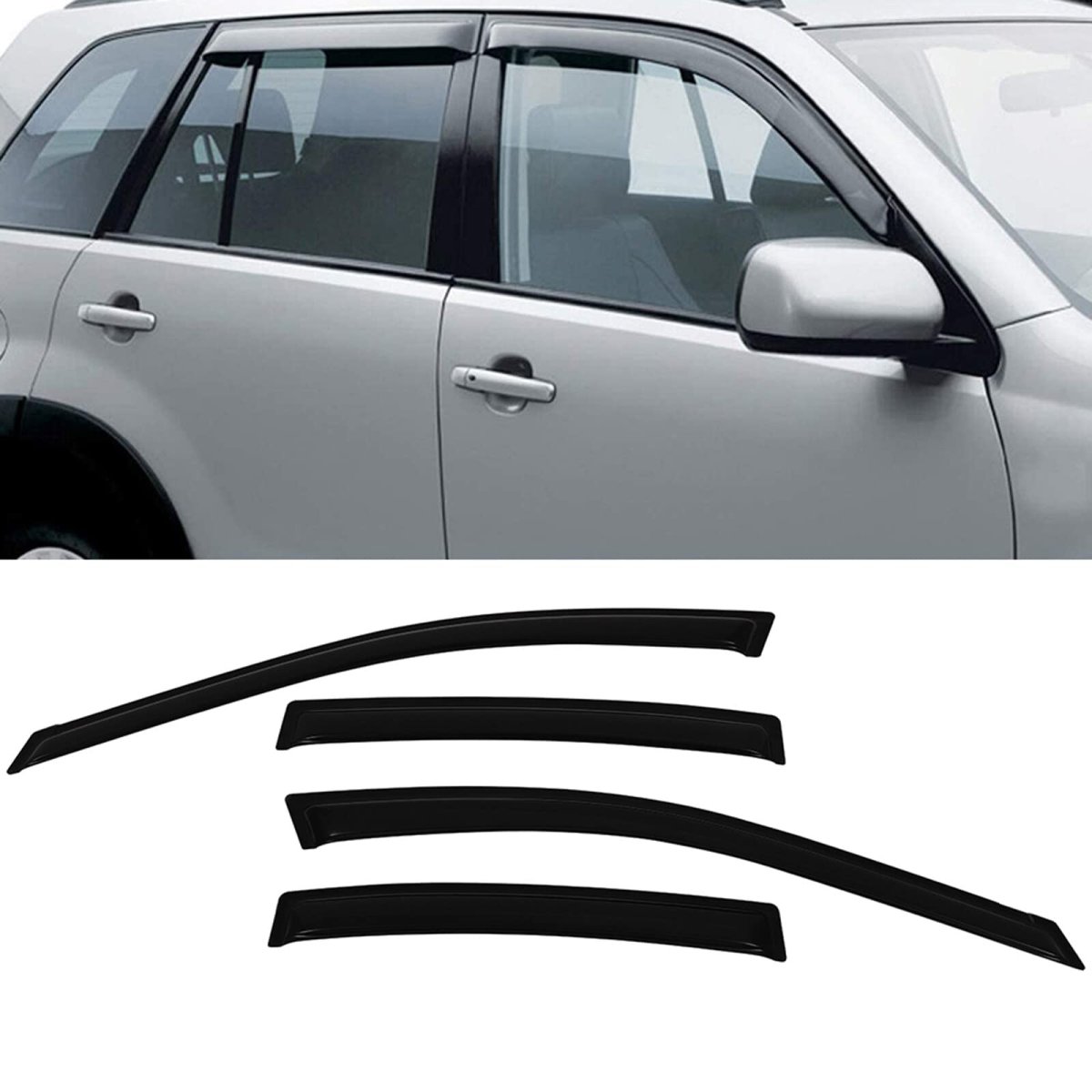 Side Window Deflectors Rain Guard Set For 2004 2008 Acura Tl 4 Piece Abs Plastic Visors