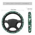 Delerain Tropical Palm Leaves Steering Wheel Covers Anti Slip Elasticity Car Accessories Protector Universal 15 Inch For Women