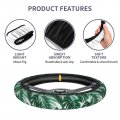 Delerain Tropical Palm Leaves Steering Wheel Covers Anti Slip Elasticity Car Accessories Protector Universal 15 Inch For Women
