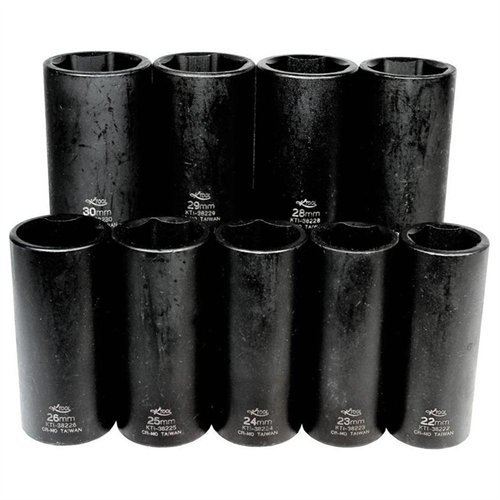 K Tool International Kti-38201 9 Piece 1 2 Drive 6 Point Metric Impact Socket Set