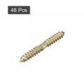 Uxcell 8x27mm Hanger Bolts 48pcs Double Ended Self-tapping Thread Wood To Dowel Screws For Connecting