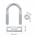 Uxcell Round U-bolts 4 Sets 1 06 27mm Inner Width 59mm Length Steel M8 With Nut Plate