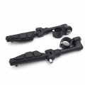 Hk Group Motorcycle Black Long Angled Adjustable Peg Mounting Kit Flat End Footrest Foot Pegs For V-star Roadstar Suzuki