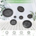 Flyshop 100 Mm 4 Hole Plug 90 3-9 16 Id Cable Protection Grommet Synthetic Rubber Drill Wire Protector Double-sided Black Round