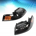2 Pcs Left Right Headlights Headlamps Assembly Black Housing Amber Reflector Compatible With Ford Mustang V6 Gt Svt Cobra